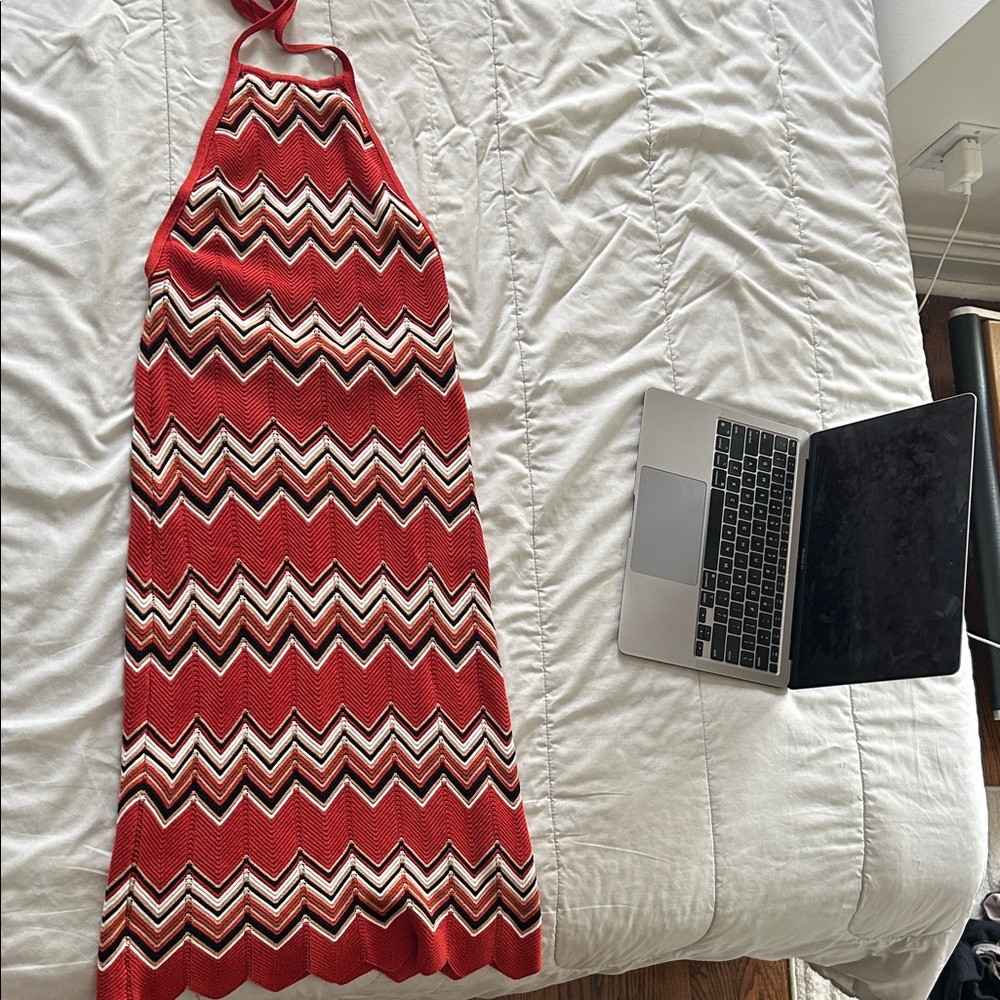Open back form fitting knit dress